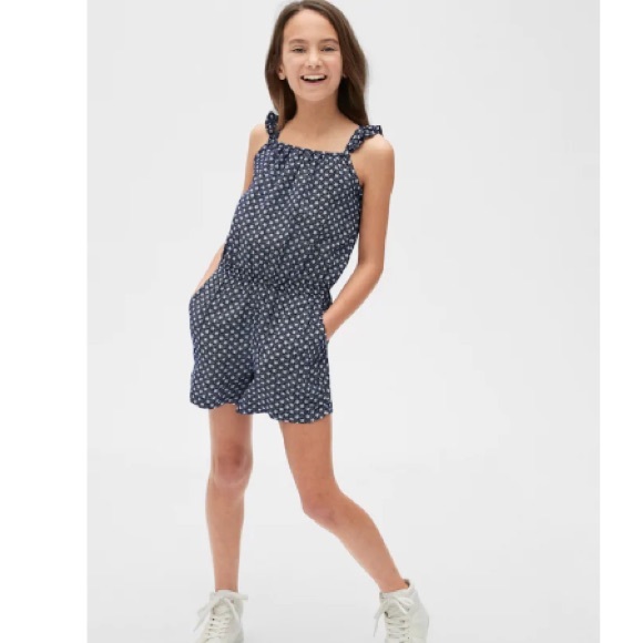 NWT GAP XS Youth floral sleeveless romper - Picture 2 of 3